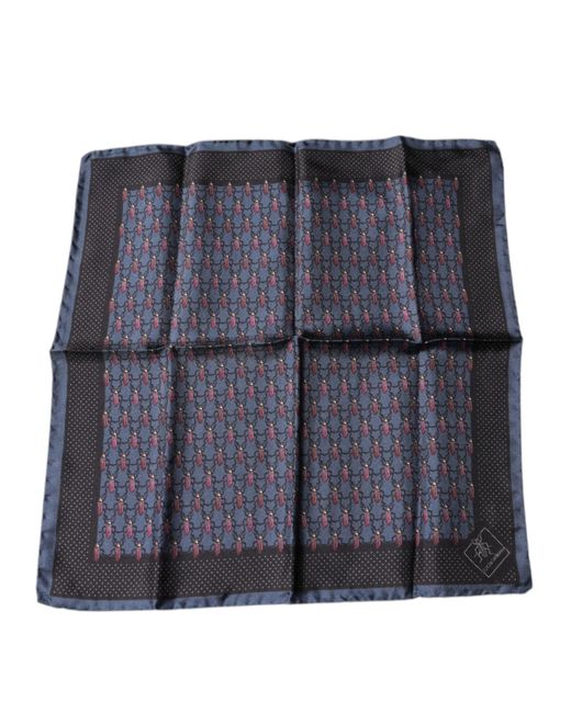 Dolce & Gabbana Gray Dark Beetle Square Handkerchief Scarf for men