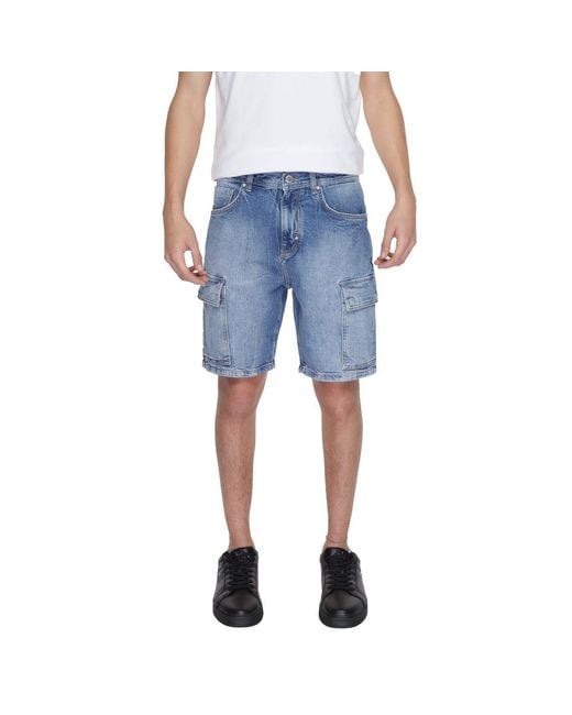 Antony Morato Blue Cotton Short for men