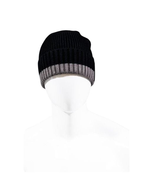 ARMANI EXCHANGE Black Bicolor Marabou Cap (baseball Hat) for men