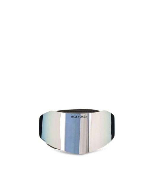 Balenciaga Blue Silver Polyamide Sunglasses for men