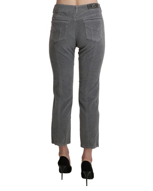 Ermanno Scervino Black Cropped Cotton Stretch Trouser Pants