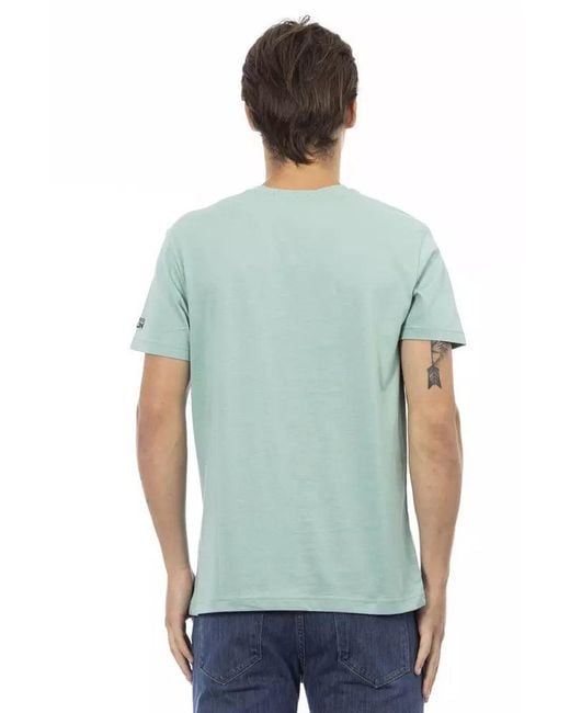 TRUSSARDI ACTION Blue Green Cotton Men T for men