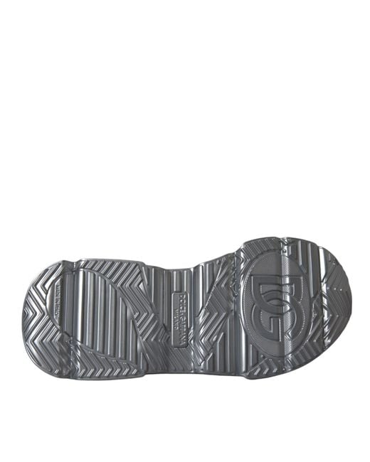 Dolce & Gabbana Gray Iridescent Daymaster Leather Sneakers Shoes