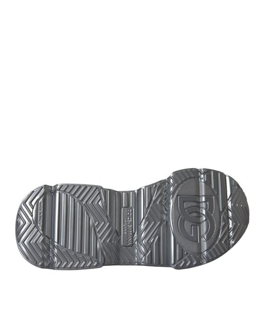 Dolce & Gabbana Gray Iridescent Daymaster Leather Sneakers Shoes
