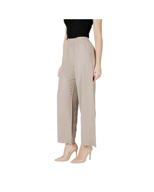 ONLY Natural Beige Viscose Casual Pants