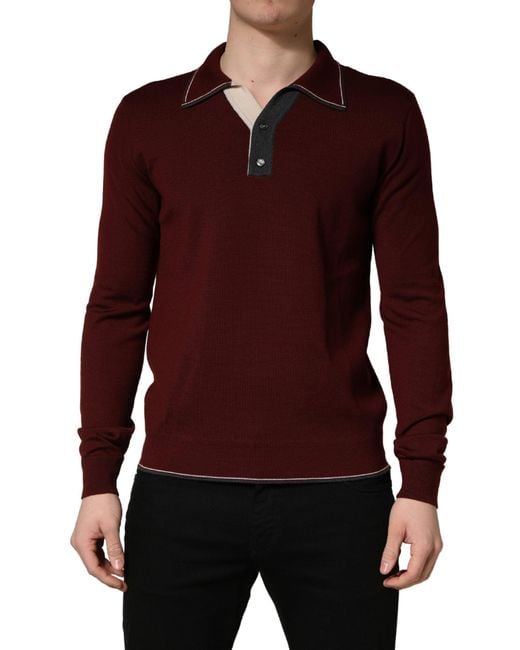 Dolce & Gabbana Red Maroon Re for men