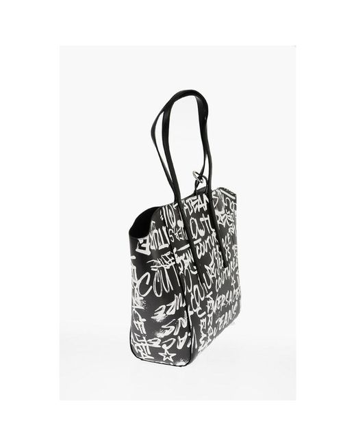 Versace Black And White Polyester Shoulder Bag