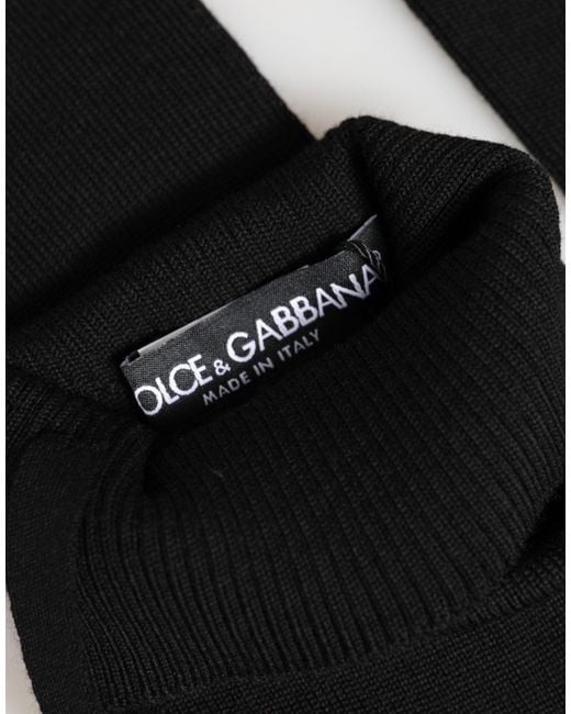 Dolce & Gabbana Black Virgin Wool Knitted Fingerless Gloves for men