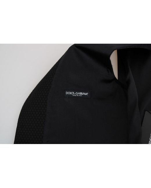 Dolce & Gabbana Black Solid Staff Slim Fit Waistcoat Vest for men