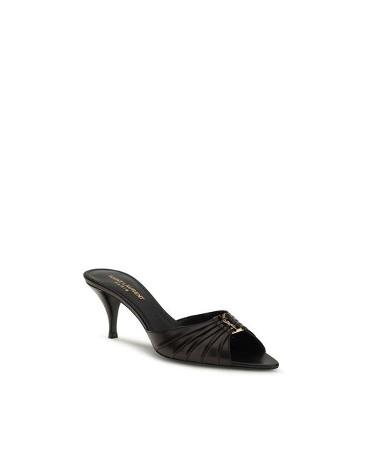 Saint Laurent Black Calf Leather Bos Taurus High Heel Pumps