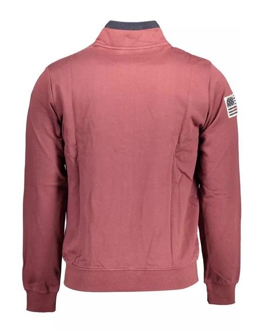 U.S. POLO ASSN. Pink Purple Cotton Sweater for men