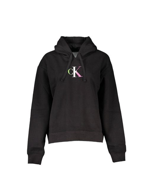 Calvin Klein Black Chic Hooded Sweatshirt With Fleece Interior for men
