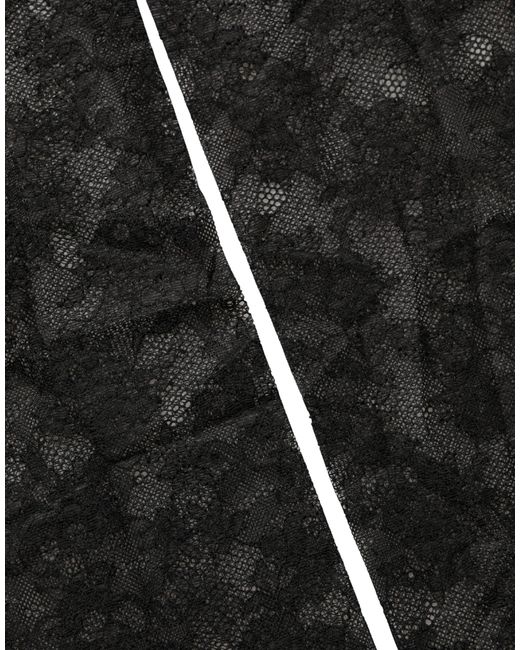 Dolce & Gabbana Black Floral Lace Nylon Stretch Knee High Socks