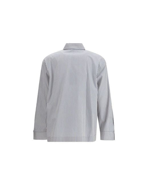 Fendi Gray Multicolor Cotton Pattern Shirt