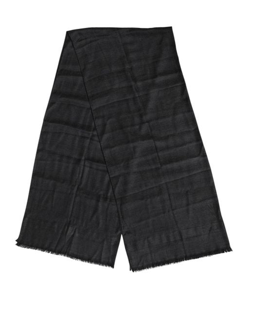 Dolce & Gabbana Black Cashmere Fringes Neck Warmer Scarf for men