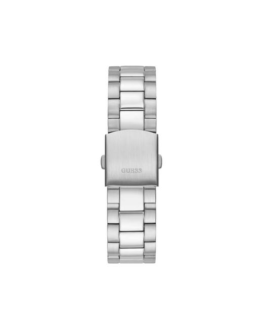 Guess Metallic Gray Stainless Steel Dress Watch for men