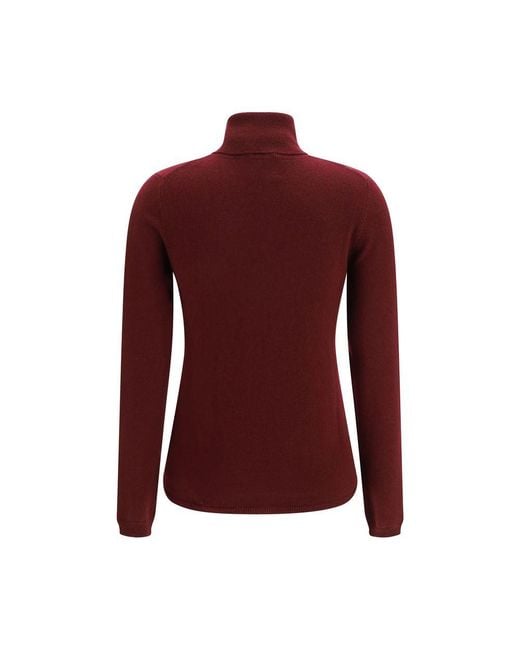 Allude Red Bordeaux Cashmere Turtleneck