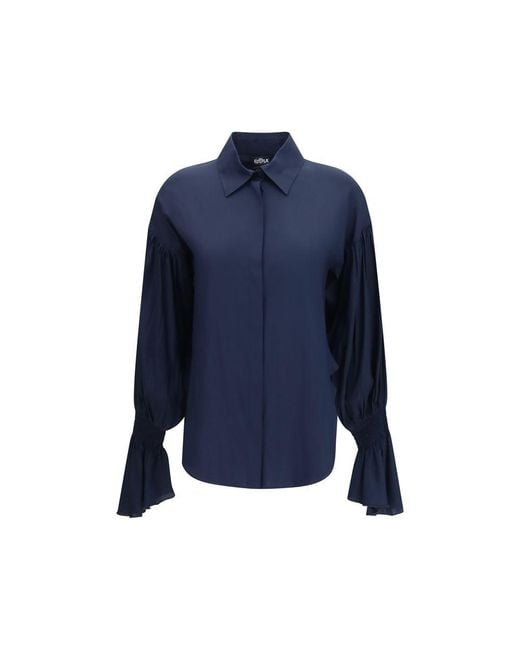 Ella Blue Silk Shirt