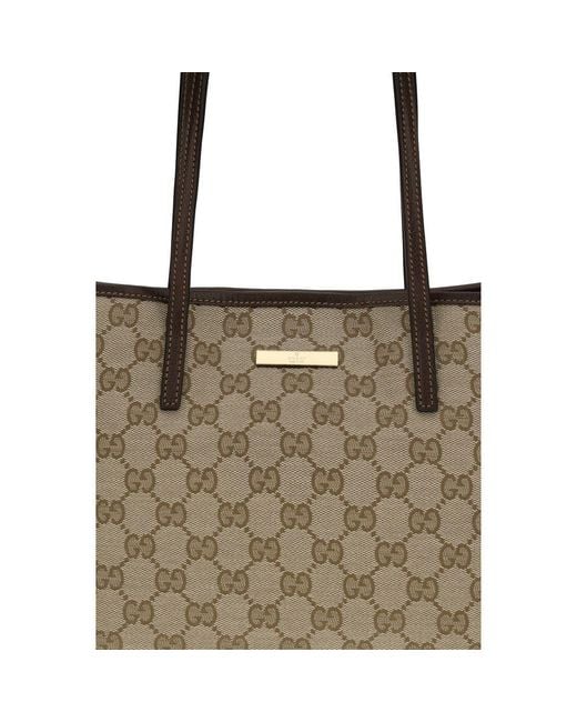 Gucci Gray Beige Polyester Handbag