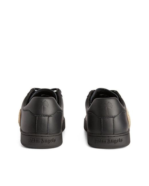 Palm Angels Brown Teddy Bear Leather Sneakers - Black