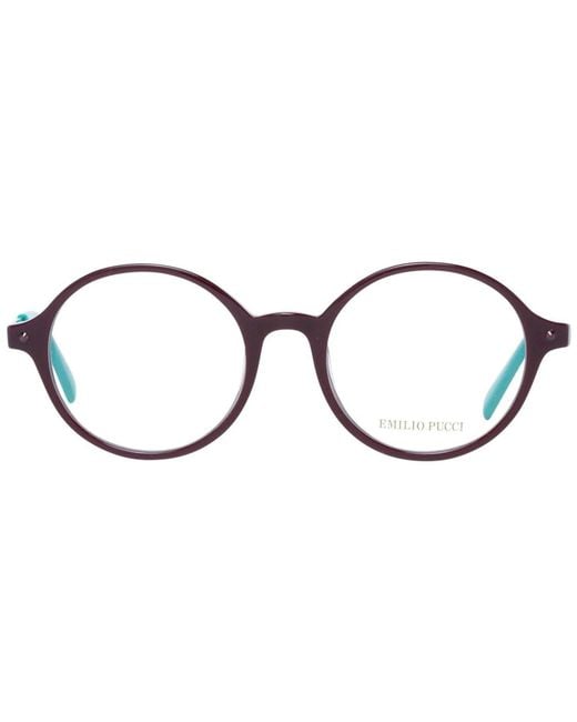 Emilio Pucci Metallic Burgundy Plastic Glasses (frames)