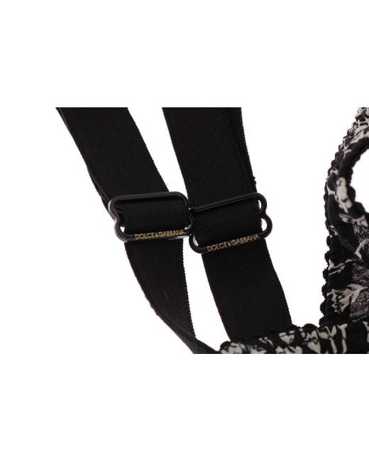 Dolce & Gabbana Black Silk Lace Stretch Underwear Bra