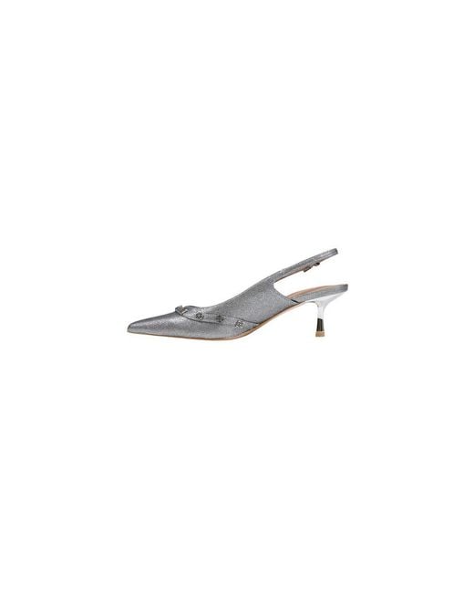 Guess Metallic Silver Polyester High Heel Pumps