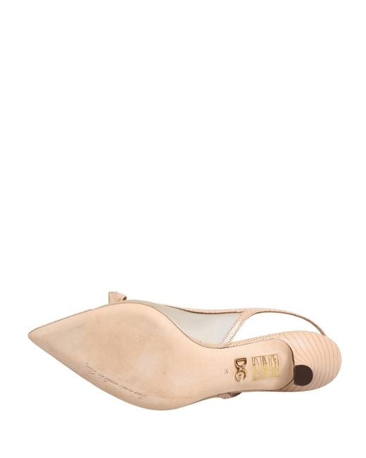 Dolce & Gabbana Natural Beige Lori Mesh Leather Slingback Sandals Shoes