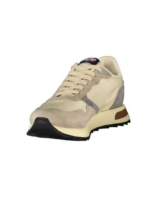 Blauer White Beige Polyester Mens Sneaker for men