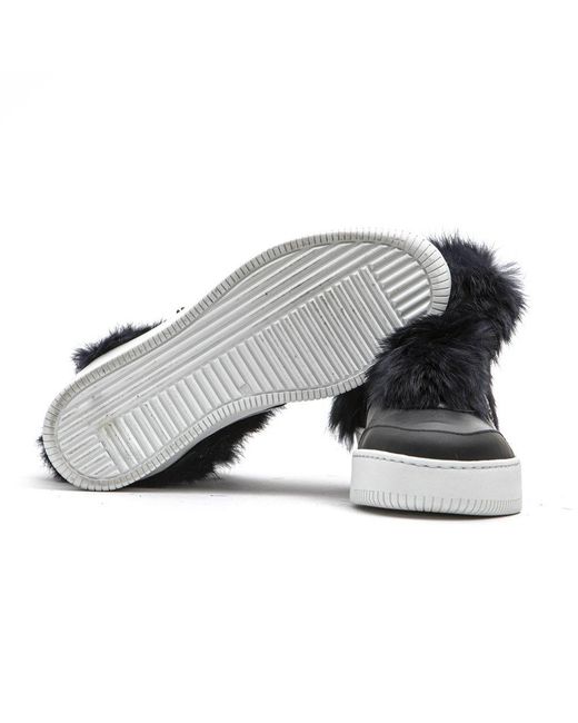 MR & MRS Black Blue Leather Sneaker