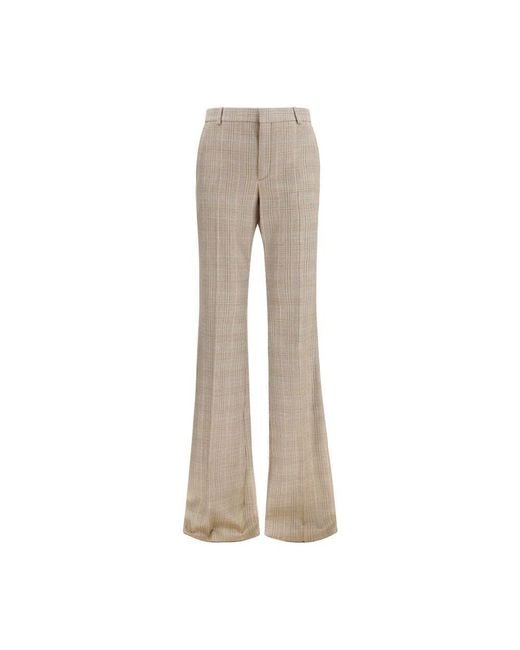 Saint Laurent Natural Beige Wool Oves Aries Flared Pants