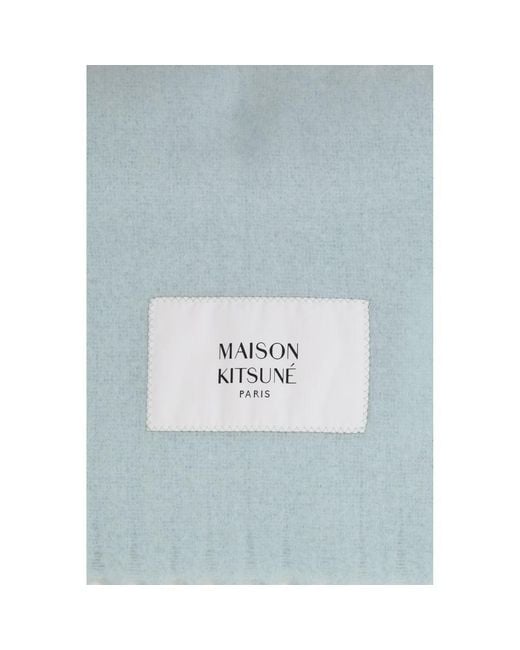 Maison Kitsuné Blue Polyamide Scarf for men