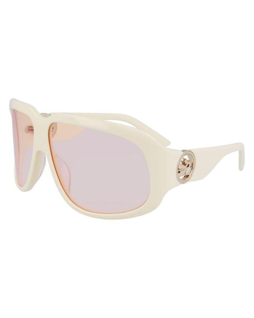 Longchamp White Acetate Sunglasses