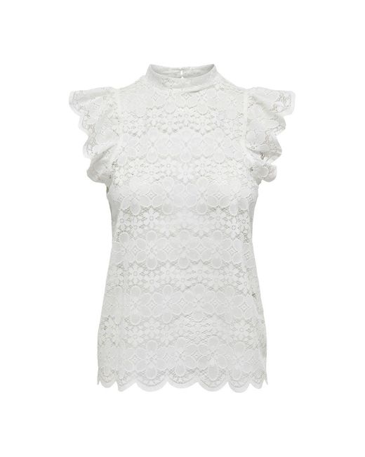 Jacqueline De Yong White Cream Polyester Tops & T