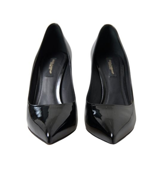Dolce & Gabbana Black Patent Leather Pumps Heels Shoes