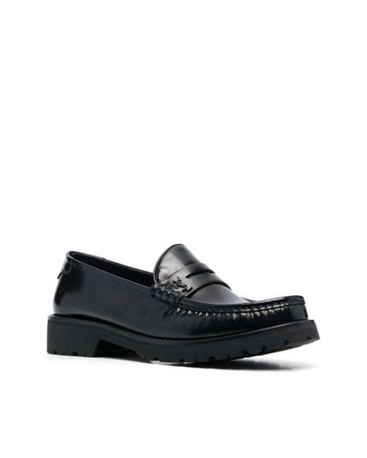 Saint Laurent Black Oxford Leather Loafers for men