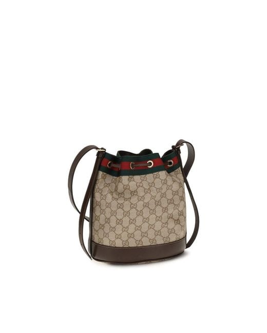 Gucci Brown Beige Cotton Handbag