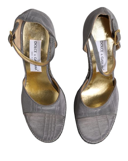 Dolce & Gabbana Gray High Heeled Sandals Ankle Strap Shoes