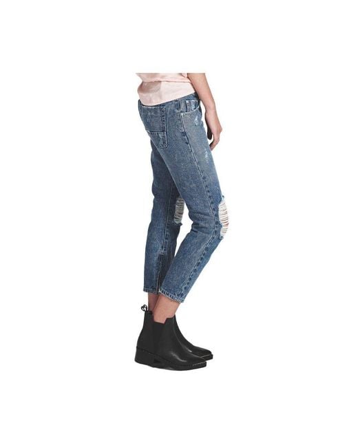 One Teaspoon Blue Cotton Cropped Jeans