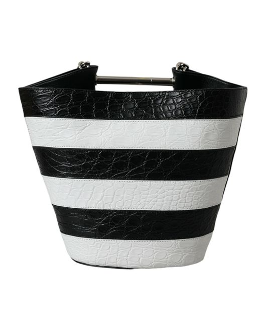 Balenciaga Black Chic Crocodile Leather Maxi Bucket Bag