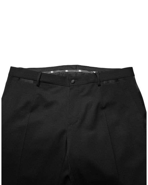 Dolce & Gabbana Black Wool Skinny Dress Trouser Pants Virgin for men