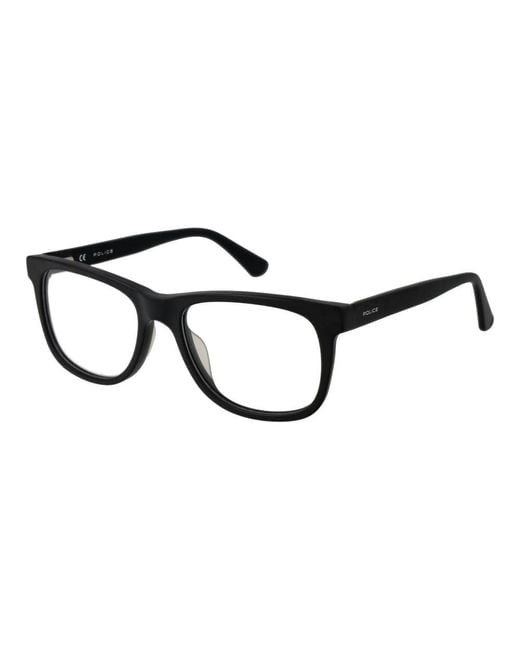 Police Black Cellulose Acetate Glasses (frames) for men
