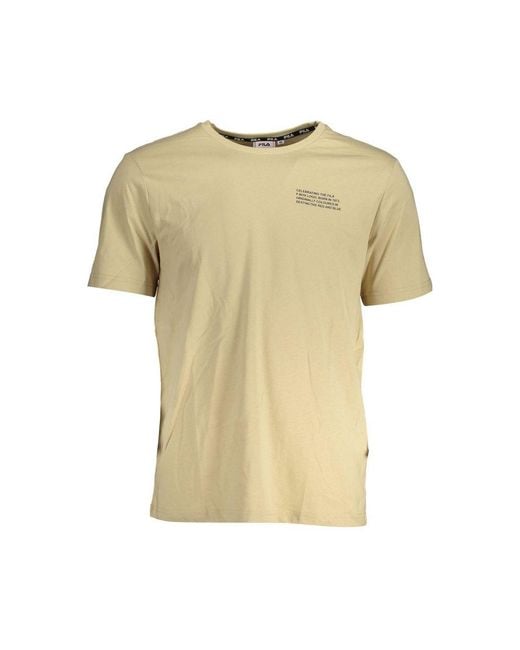 Fila Yellow Cotton T-Shirt for men