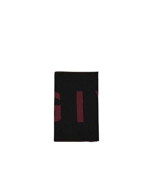 Givenchy Black Wool Logo Scarf for men