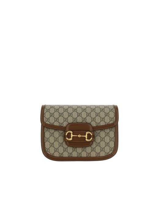Gucci Gray Beige Cotton Handbag