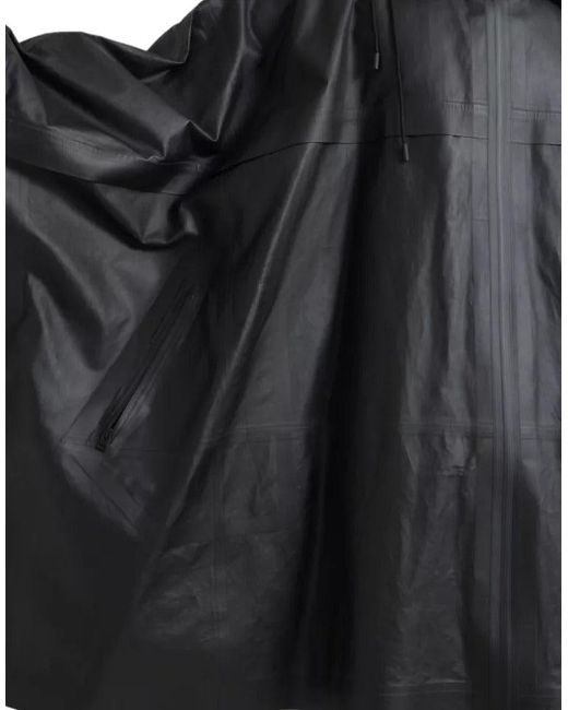 Bottega Veneta Black Leather Hooded Trenchcoat Jacket for men
