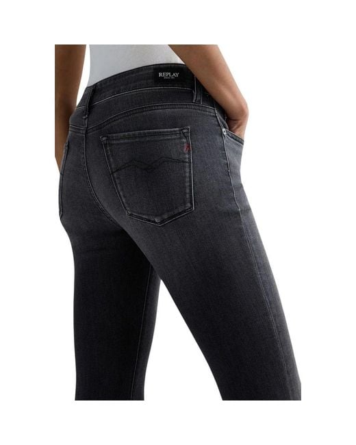 Replay Black Cotton Relaxed Fit Jeans