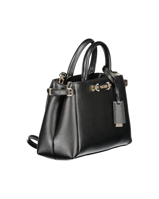 Guess Black Polyethylene Structured Handbag With Top Handle