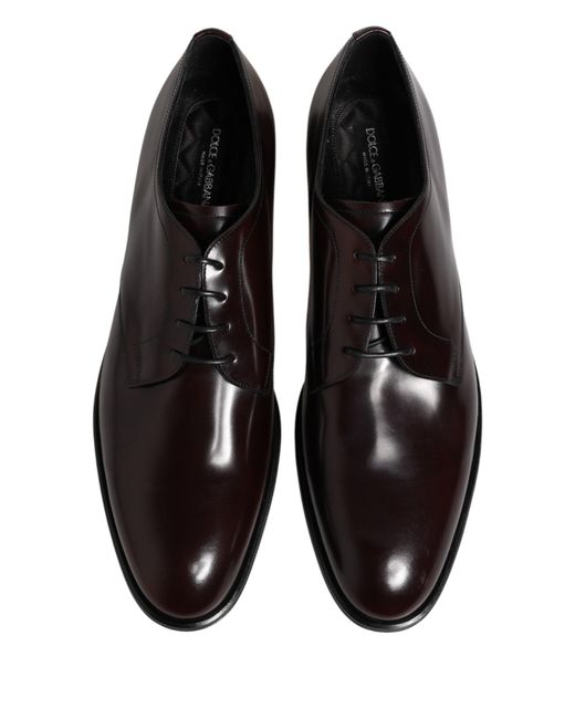 Dolce & Gabbana Black Lace Up Leather Dress Derby Men Shoes for men