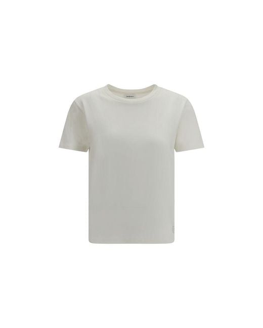 Saint Laurent Gray White Cotton T
